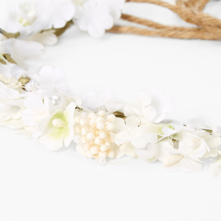 White Flower Crown Headwrap,