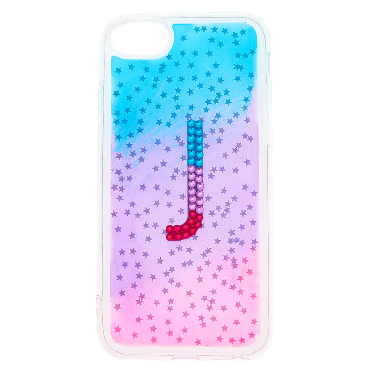 Coque de portable &eacute;toile Initiale J effet ombr&eacute; - Compatible avec iPhone 6/7/8,