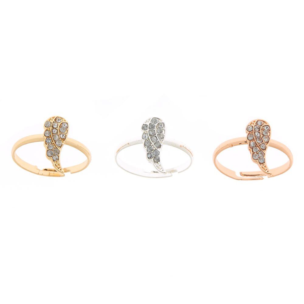 Best Friends Mixed Metal Wing Rings - 3 Pack,