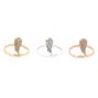Lot de 3&nbsp;bagues best friends avec aile en strass en m&eacute;taux mixtes,