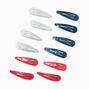 Red, White, &amp; Blue Snap Hair Clips - 12 Pack,