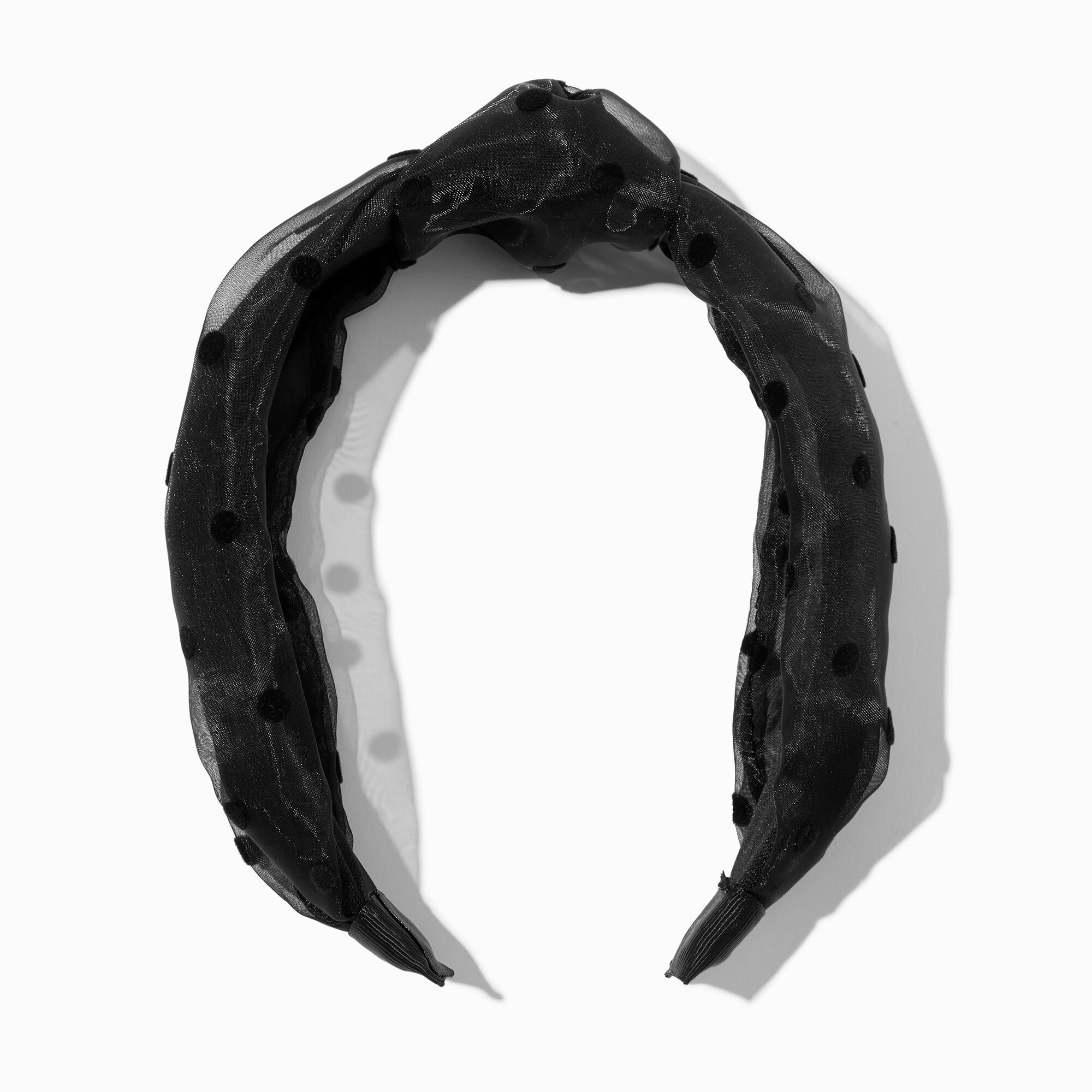 View Claires Polka Dot Knotted Headband Black information