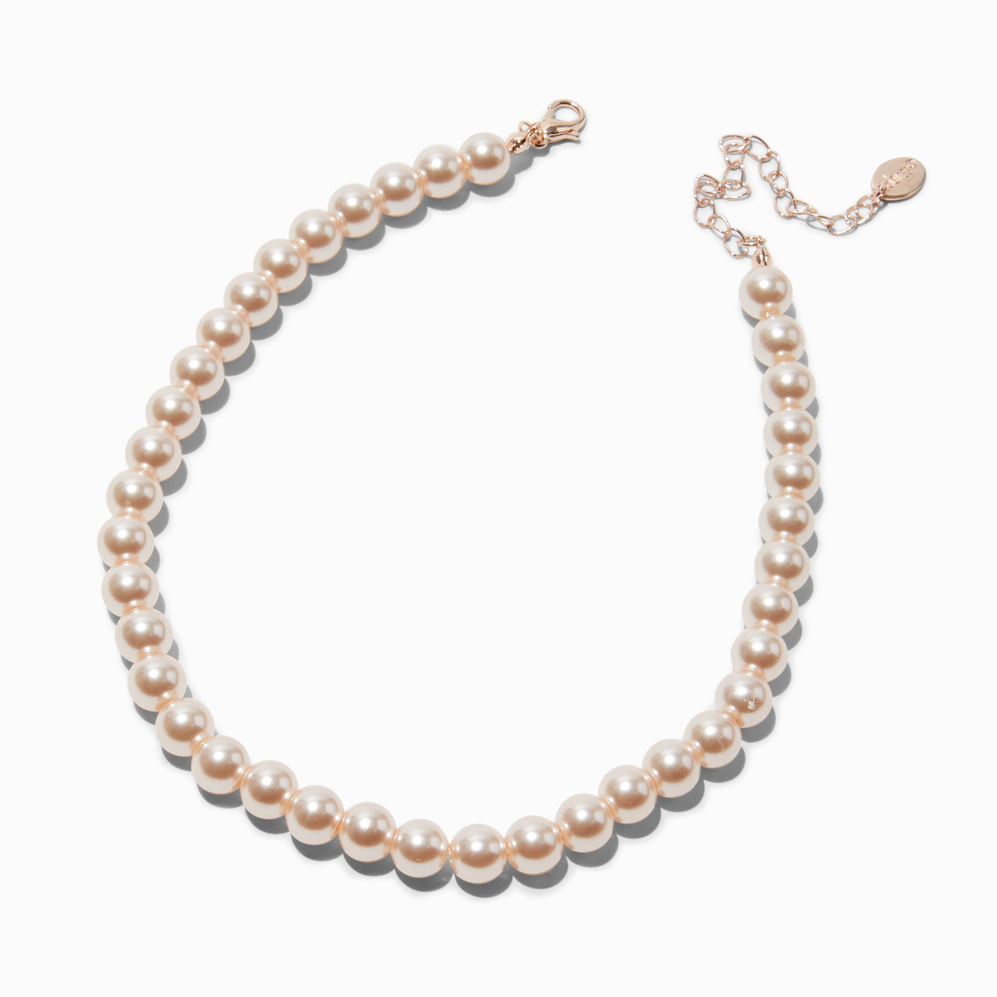 Blush Pink 8MM Pearl Choker Necklace