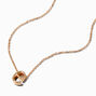 Gold Cursive Lowercase Embellished Initial Pendant Necklace - E,