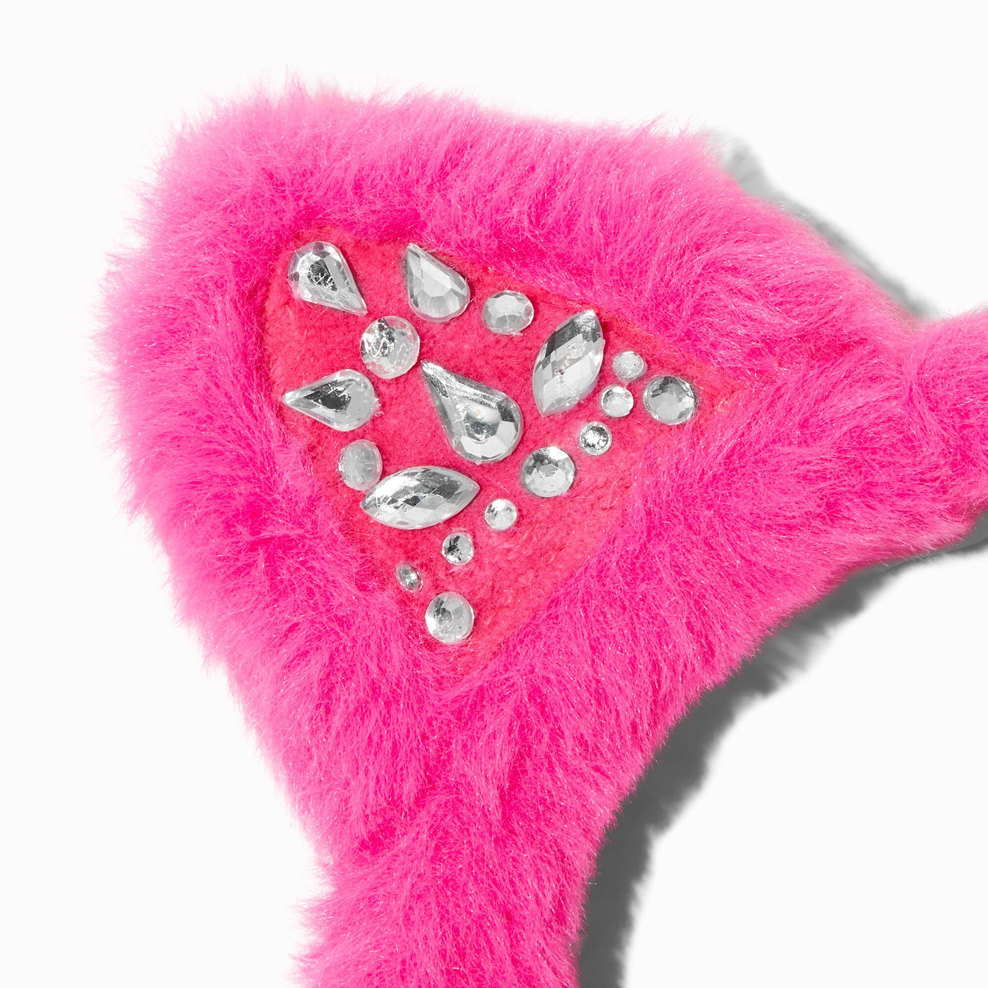 Claire's Club Stone Pink Cat Ears Headband,