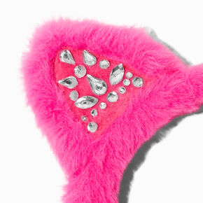 Claire&#39;s Club Stone Pink Cat Ears Headband,