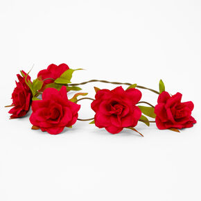 Hot Pink Rose Flower Crown,