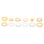 Mixed Metal Chain Rings - 10 Pack,