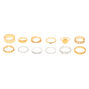 Mixed Metal Chain Rings - 10 Pack,