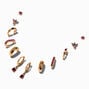 Pink &amp; Purple Crystal &amp; Gold-tone Earring Stackables Set - 6 Pack,