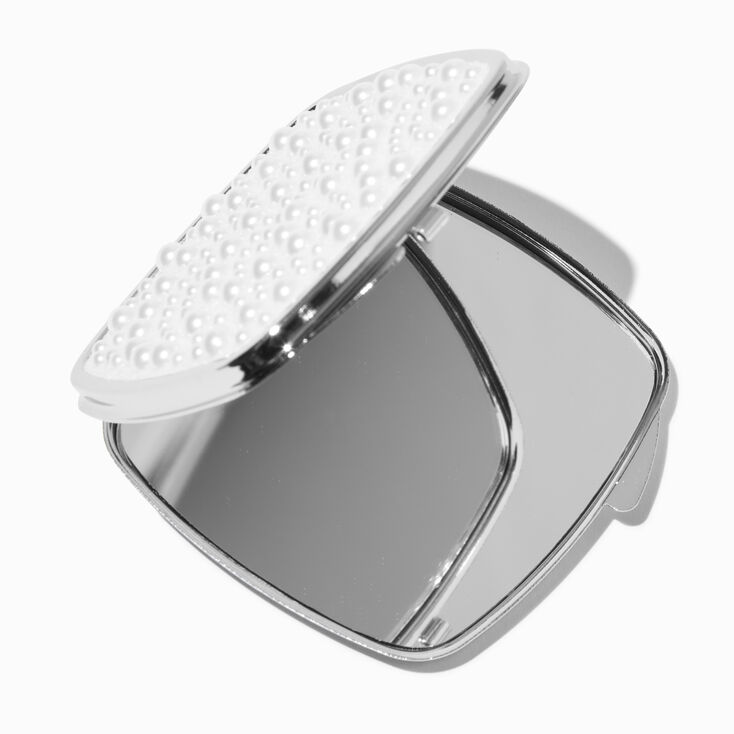 Scalloped Pearl Compact Mirror,