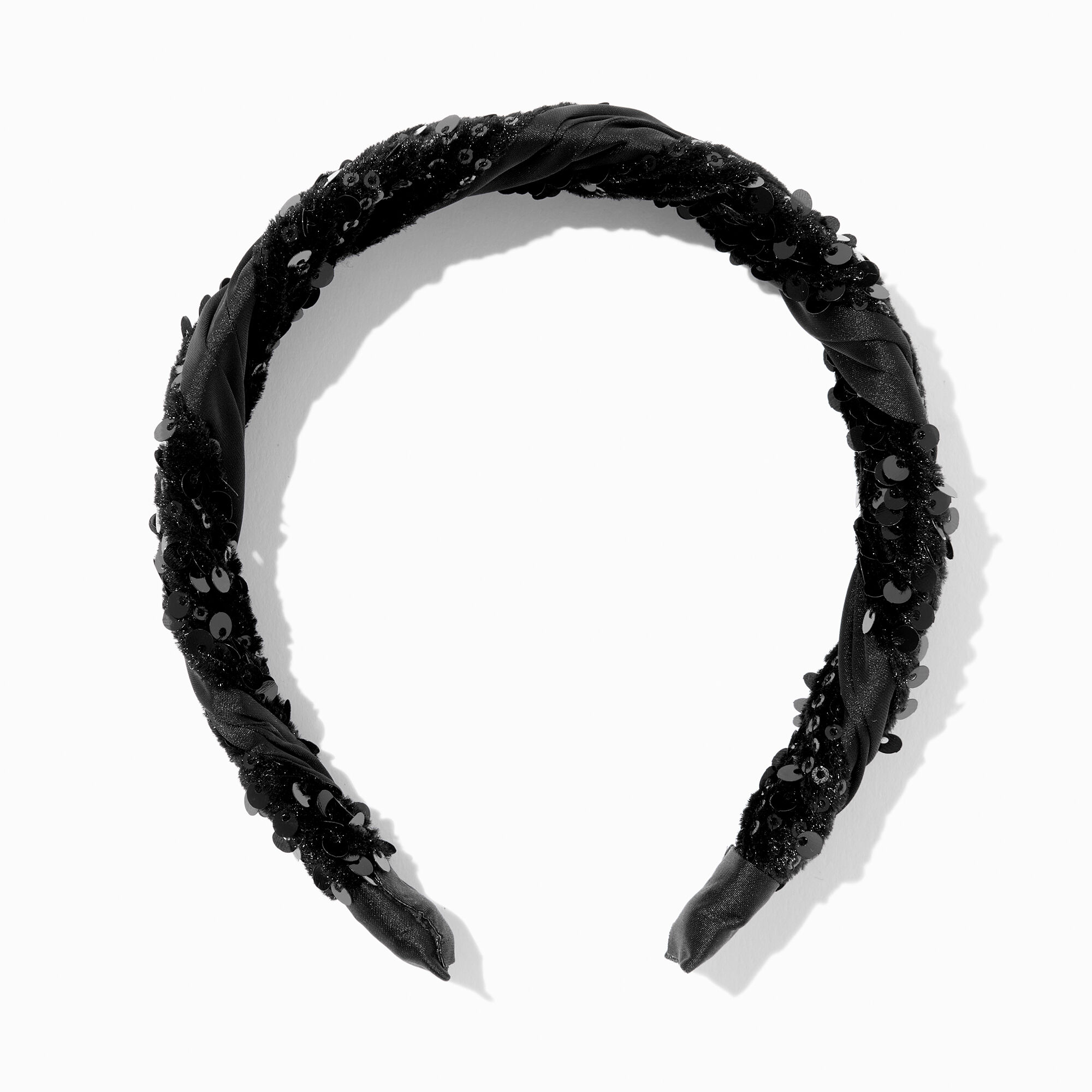 Black Striped Sequin Headband,