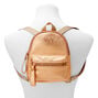 Claire&#39;s Club Metallic Heart Mini Backpack - Rose Gold,