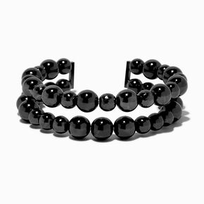 Bracelet manchette boule couleur h&eacute;matite,