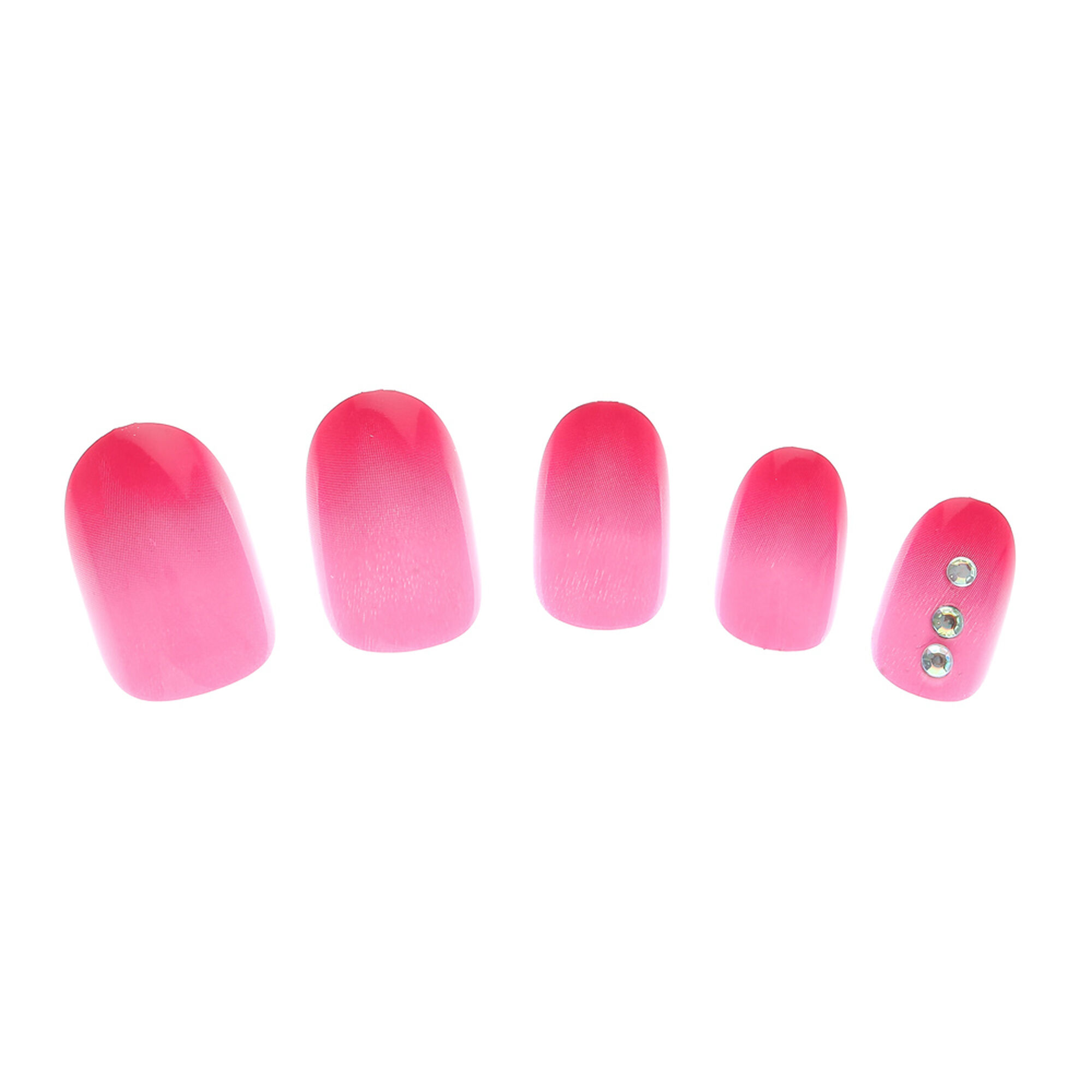 Bejeweled Pink Ombre Almond False Nails | Claire's US