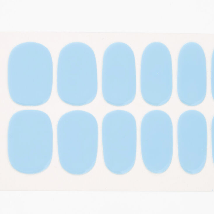 Baby Blue Vegan Nail Wraps Set - 24 Pack,
