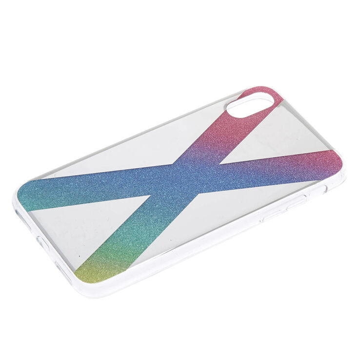 Coque de portable paillettes g&acirc;teau arc-en-ciel - Compatible avec iPhone X/XS,