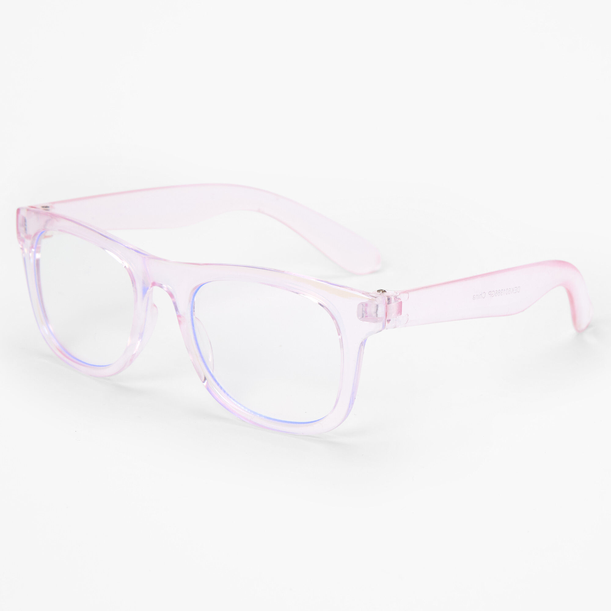 View Claires Club Solar Light Reducing Retro Clear Lens Pink Frames Blue information