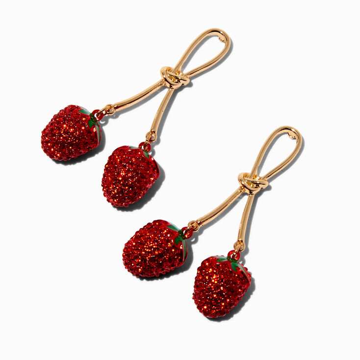 Red Strawberry Drop Earrings,