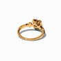 Antiqued Gold-tone Rose Ring ,