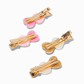 Claire&#39;s Club Pink &amp; Gold Glitter Hair Clips - 4 Pack,