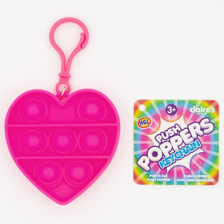 Neon Push Poppers Fidget Toy Keyring &ndash; Styles May Vary,
