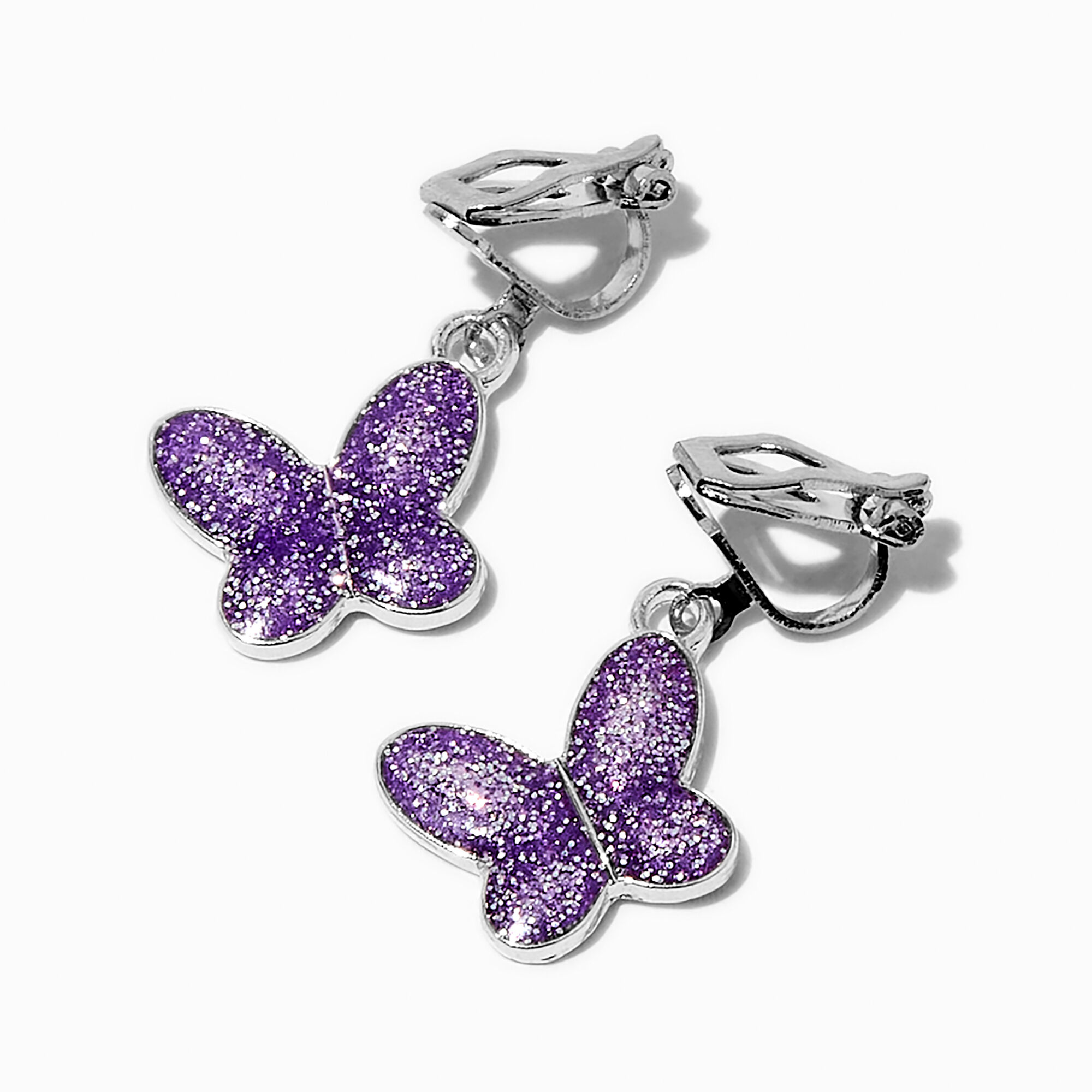 Purple clip on earrings clearance