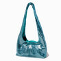 Teal Sequin Slouchy Hobo Shoulder Bag,