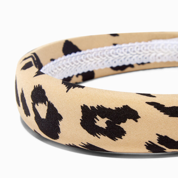 Tan Animal Print Puffy Headband,