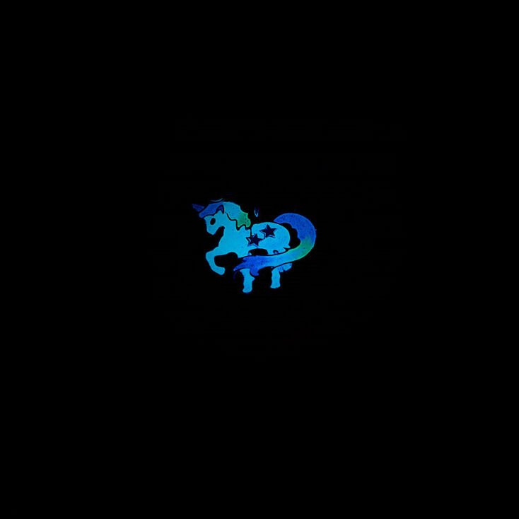 Rainbow Glow In The Dark Unicorn Tattoo Choker Necklace,
