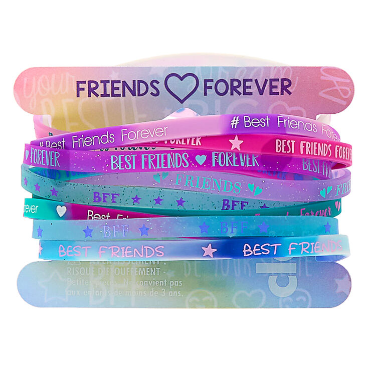 Rubber Friendship Bracelets - Purple, 12 Pack,