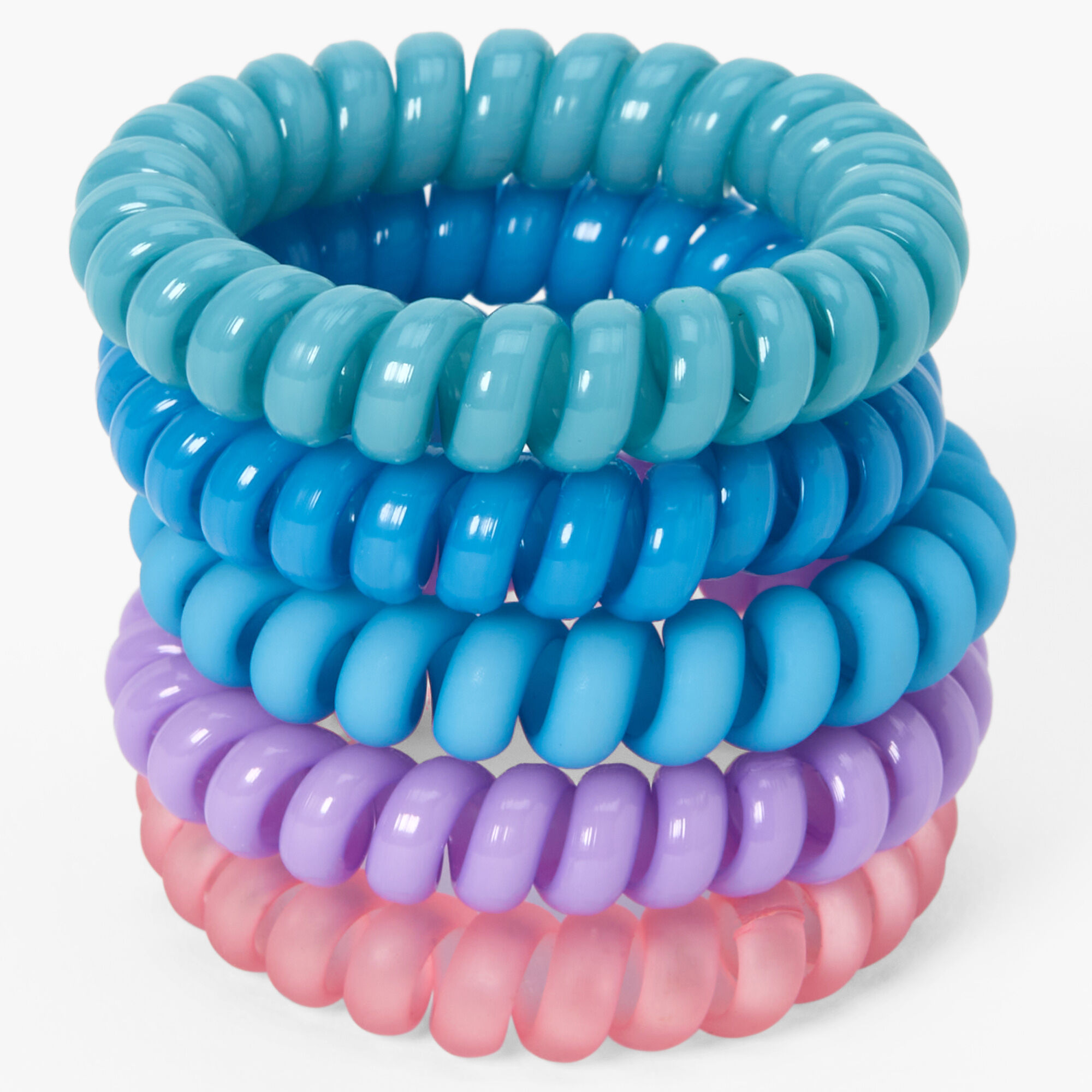 Jewel Tone Spiral Hair Ties - 5 Pack | Claire's US