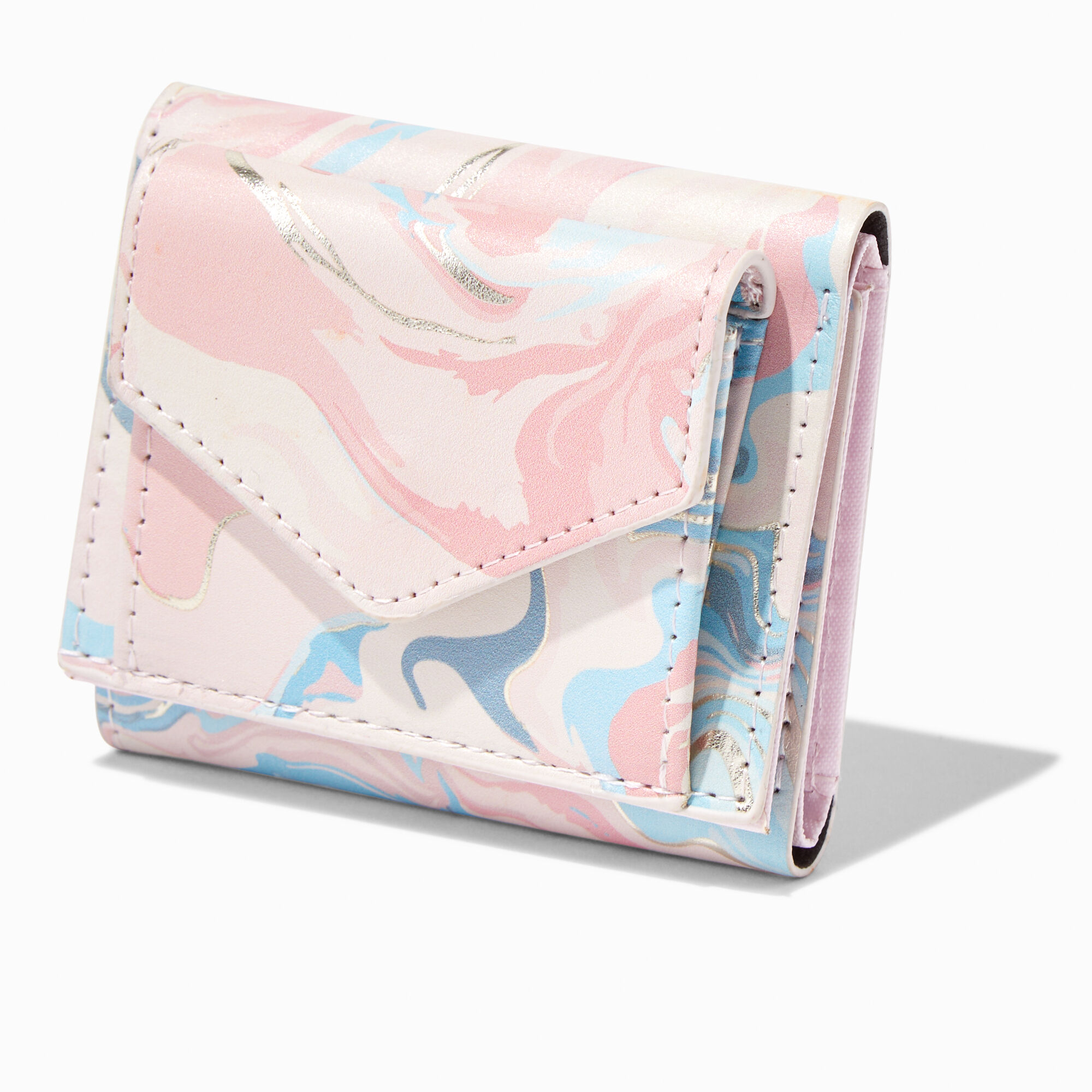 Claire's Pink Trifold Wallet | Marble