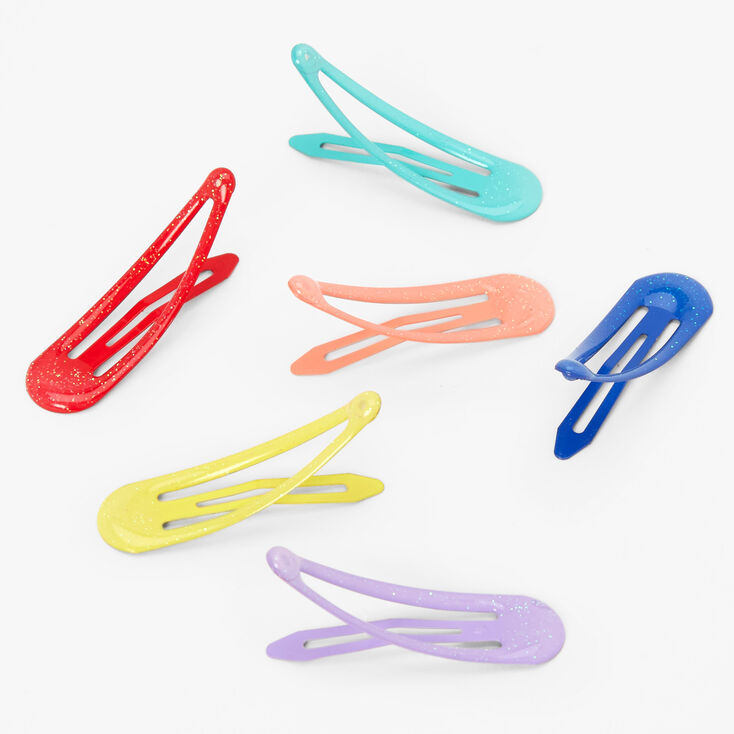 Claire&#39;s Club Glitter Snap Hair Clips - 6 Pack,