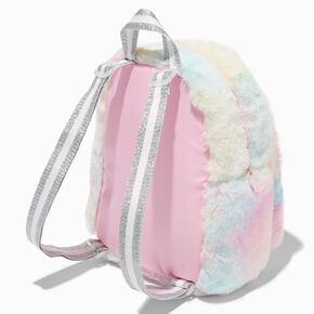 Pastel Tie Dye Unicorn Furry Mini Backpack,