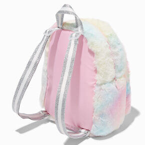 Mini sac &agrave; dos en fausse fourrure licorne tie-dye pastel,