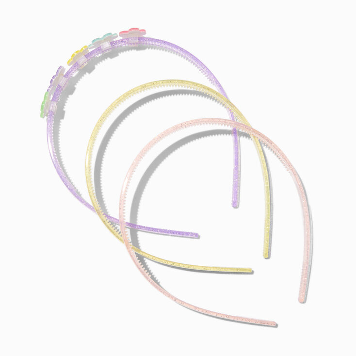 Claire&#39;s Club Rainbow Daisy Glitter Headbands - 3 Pack,