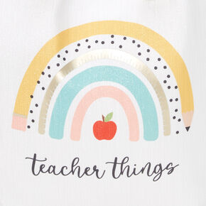 Teacher Things Rainbow Tote Bag,