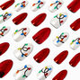 Faux ongles autocollants stiletto Lumi&egrave;res de No&euml;l - Lot de 24,