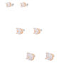 Rose Gold Cubic Zirconia Round Stud Earrings - 4MM, 5MM, 6MM,