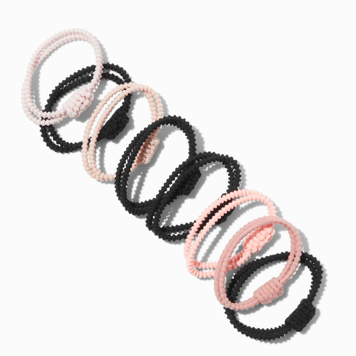 Mauve Athletic Knit Hair Ties - 8 Pack,