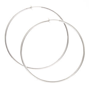 Clip On Earrings Magnetic Claire S Us 70mm Silver Clip On Hoop Earrings
