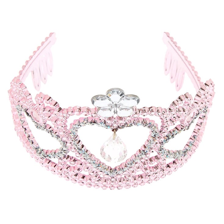 Claire&#39;s Club Crystal Heart Crown - Pink,