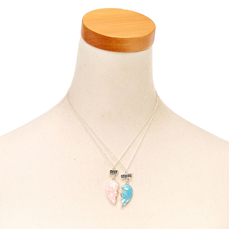 Best Friends Confetti Split Heart Pendant Necklaces,