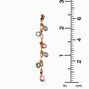 Gold Pastel Bezel Crystals 2&quot; Linear Drop Earrings,