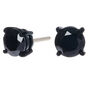 Black Cubic Zirconia Round Stud Earrings - 8MM,