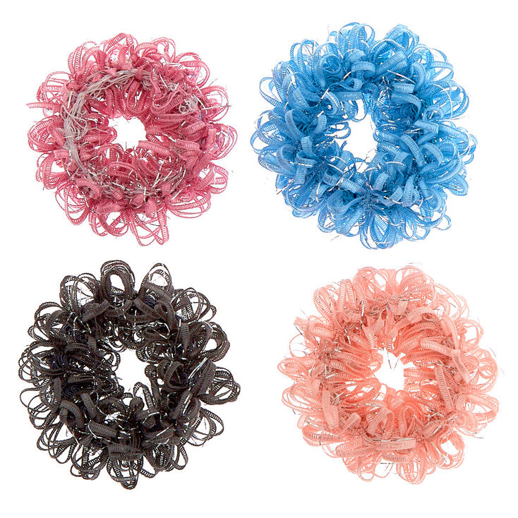 Pastel Lurex Loop Hair Bobbles - 4 Pack,