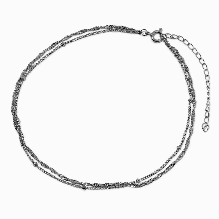Bracelet de cheville cha&icirc;ne &agrave; boules torsad&eacute;e multi-rangs en acier inoxydable couleur argent&eacute;e,