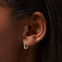 C LUXE by Claire&#39;s Sterling Silver 12MM Hinge Hoop Earrings,