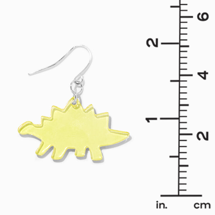Yellow Stegosaurus Dinosaur Drop Earrings,